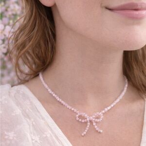 Paparazzi Delicate Pink Bow Necklace